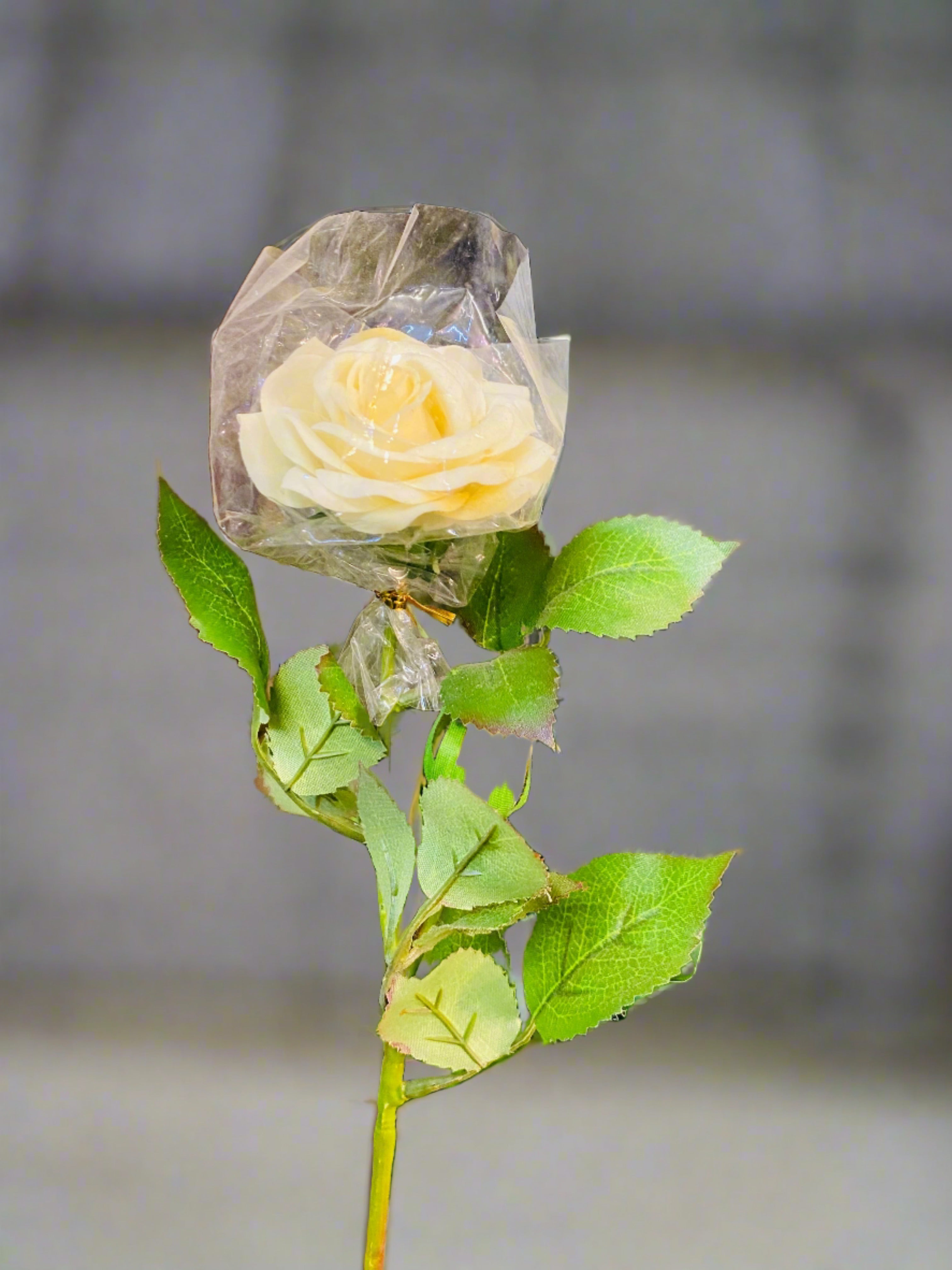 Artificial Velvet Rose Stem