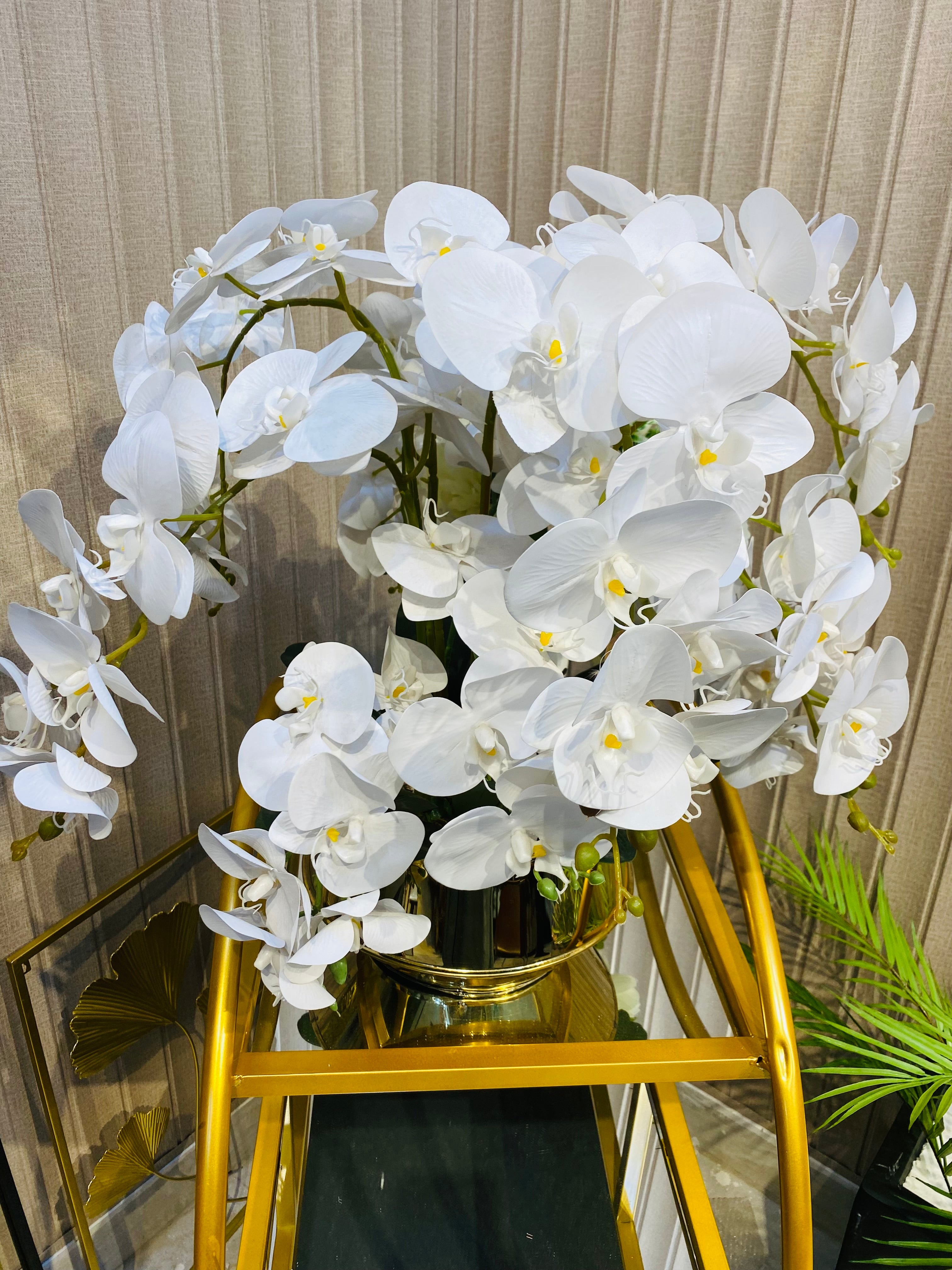 Orchids With steel Pot