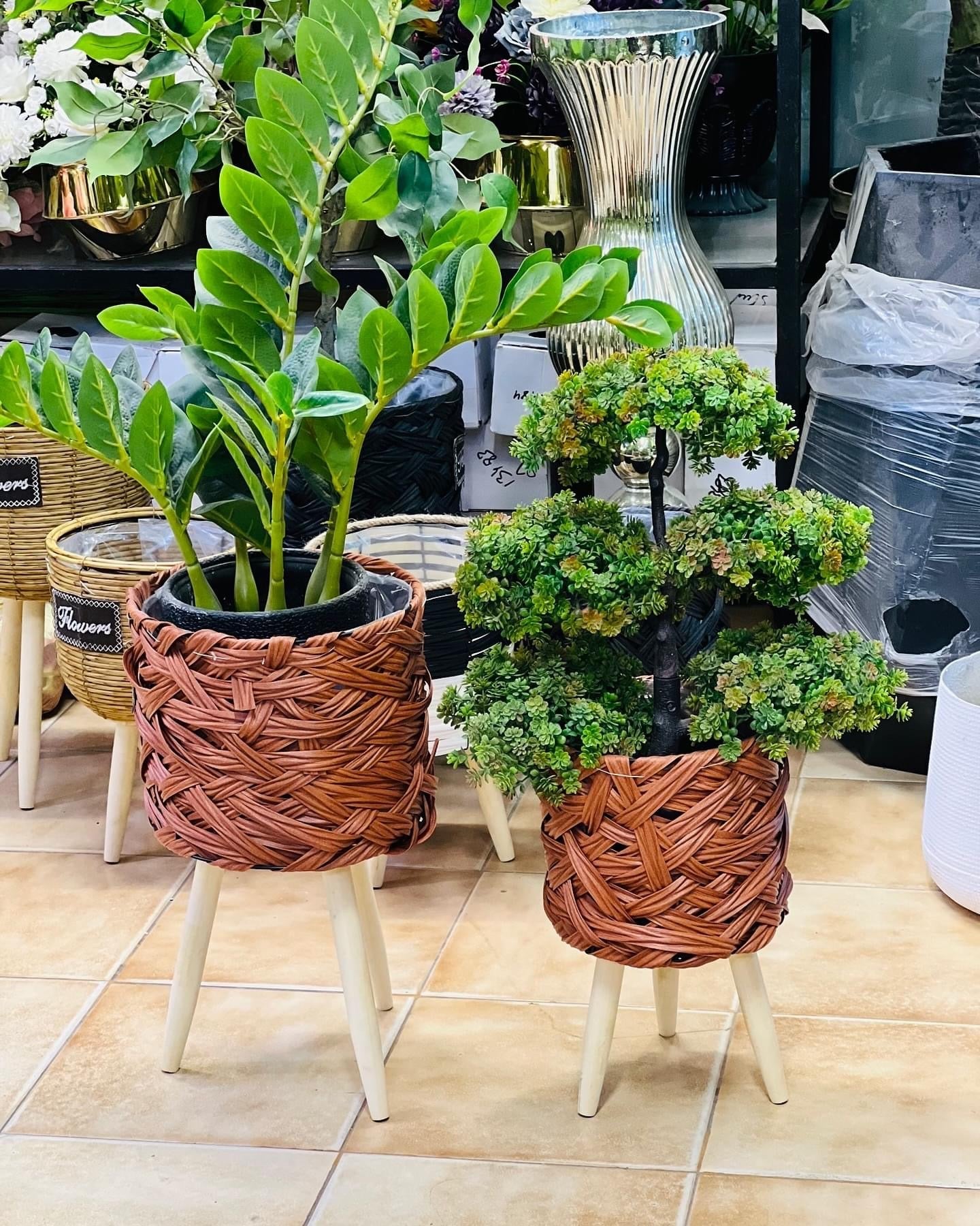 Ratan Woven planters